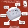 Protector De Voltaje Magom 3 Tomas +2 Usb Protevol Pv 3 120v - Imagen 4